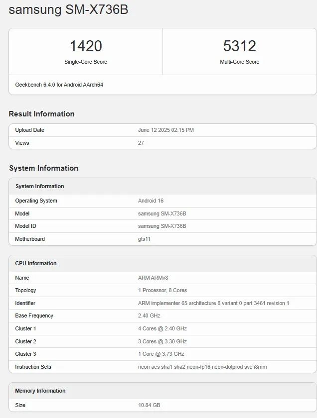 fuite-resultats-Samsung-Galaxy-Tab-S11-Ultra-geekbench